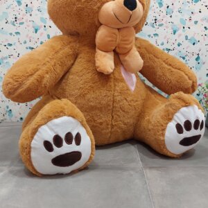 Bow Heart Teddy Brown, 90 Cm Soft Toy Stuffed Animal Plush Teddy Gift For Kids Girls Boys Love7741