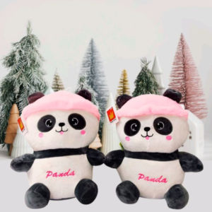 Pink Cap Panda Soft Toy Teddy Daddy
