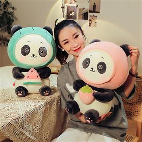 Fruit Cap Panda Animal Toy Multicolor Product, 35 Cm Soft Toy Stuffed Animal Plush Teddy Gift For Kids Girls Boys Love4610
