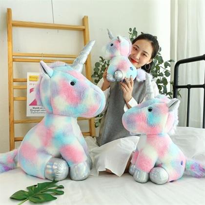 Multicolor Unicorn Soft Toy Stuffed Animal Plush Teddy Gift For Kids Girls Boys Love4368