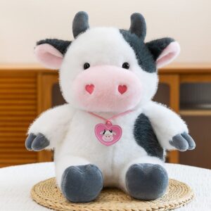 Sitting Heart Bow Fur Cow