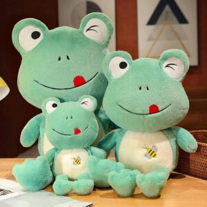 Smiling Wink Frog With Butterfly Embroidered Soft Toy Stuffed Animal Plush Teddy Gift For Kids Girls Boys Love9008