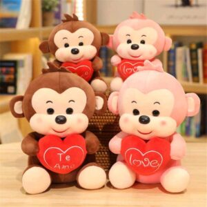 Heart Monkey Teddy Bear For Love Soft Toy Stuffed Animal Plush Teddy Gift For Kids Girls Boys Love8871
