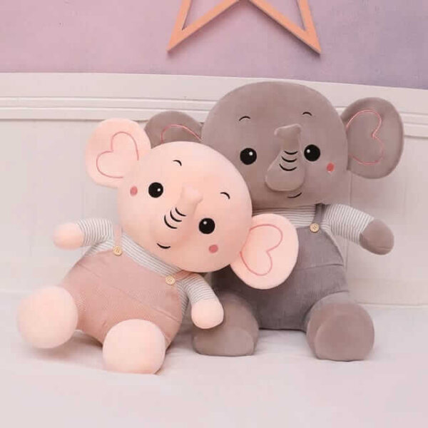 Sitting Dressed Elephant Soft Toy Soft Toy Stuffed Animal Plush Teddy Gift For Kids Girls Boys Love7530