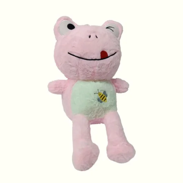 Smiling Wink Frog With Butterfly Embroidered Soft Toy Stuffed Animal Plush Teddy Gift For Kids Girls Boys Love9009