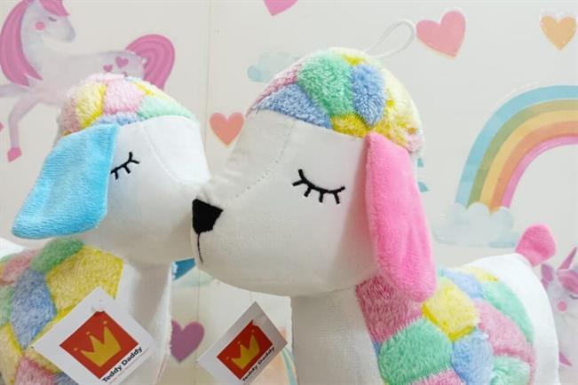 Standing Rainbow Dog Soft Toy Stuffed Animal Plush Teddy Gift For Kids Girls Boys Love6469