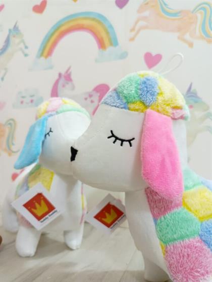 Standing Rainbow Dog Soft Toy Stuffed Animal Plush Teddy Gift For Kids Girls Boys Love6472
