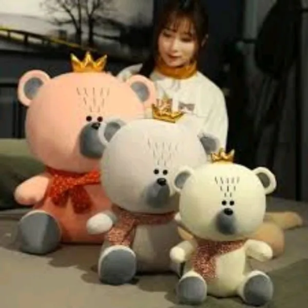 (muffler) Crown Teddy Bear Plush Soft Toy Stuffed Animal Plush Teddy Gift For Kids Girls Boys Love8684