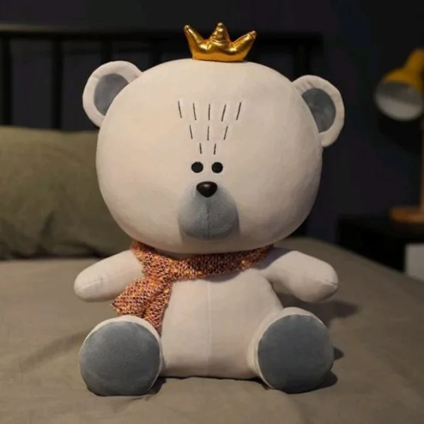 (muffler) Crown Teddy Bear Plush Soft Toy Stuffed Animal Plush Teddy Gift For Kids Girls Boys Love8686