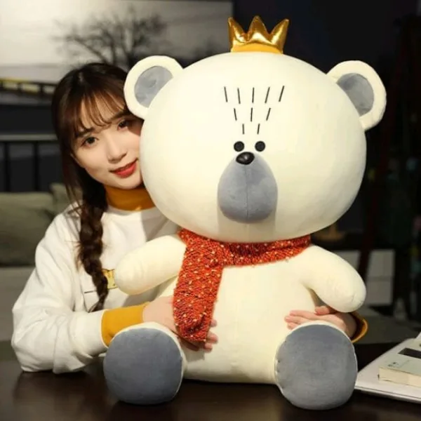 (muffler) Crown Teddy Bear Plush Soft Toy Stuffed Animal Plush Teddy Gift For Kids Girls Boys Love8685